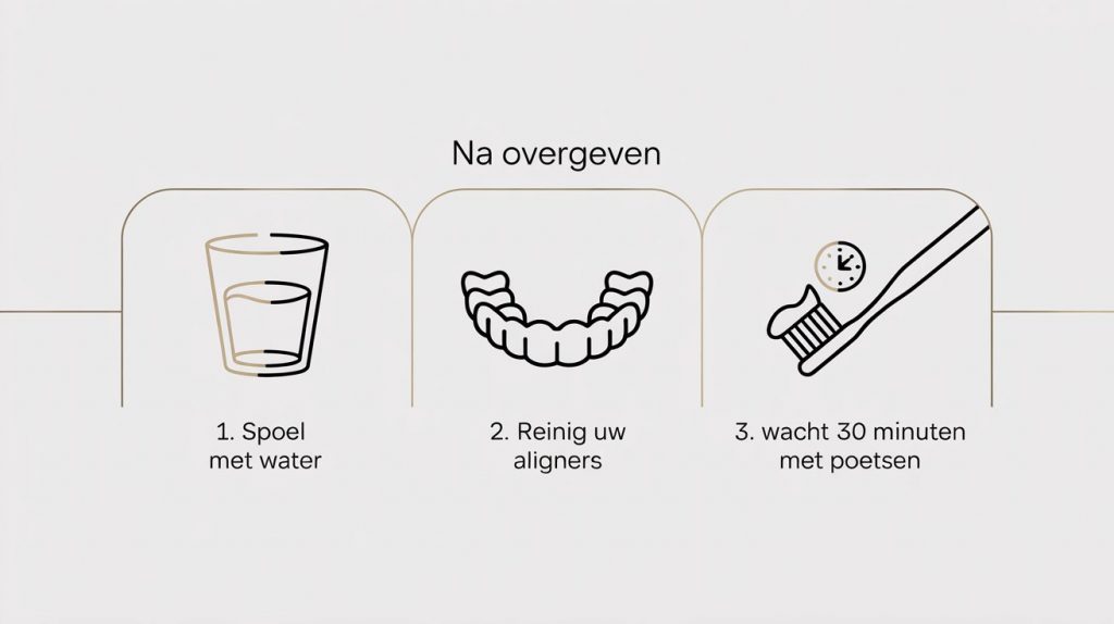 Stappenplan voor Invisalign tijdens zwangerschap bij misselijkheid: mond spoelen, aligners reinigen en wachten met tandenpoetsen